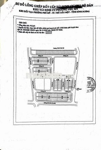 Đất Khu Tái Định Cư Kp1 Phú Mỹ, Thủ Dầu Một, Bình Dương đường ĐX-002