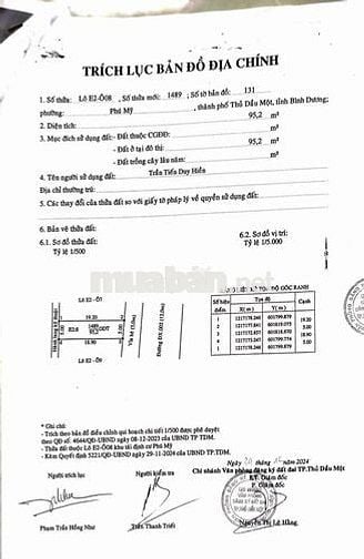 Đất Khu Tái Định Cư Kp1 Phú Mỹ, Thủ Dầu Một, Bình Dương đường ĐX-002