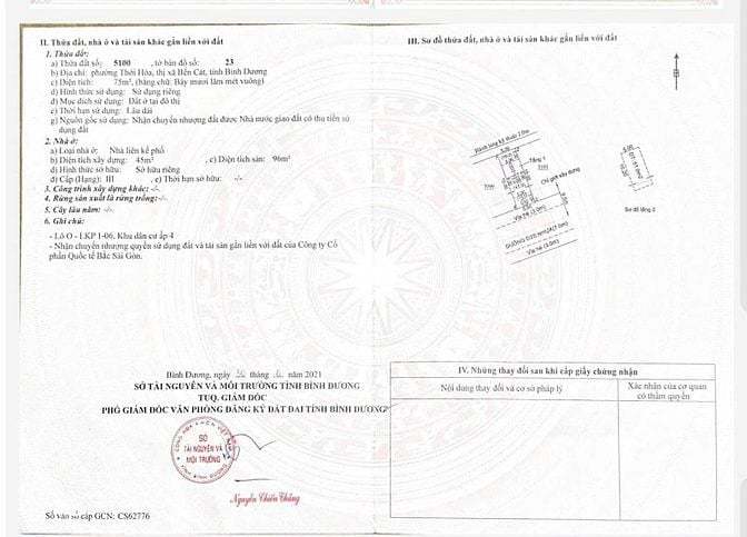 Bán Nhà ( 5x15m), MT đẹp 12m , vành đai 4 , Bến Cát BD., hướng Nam,