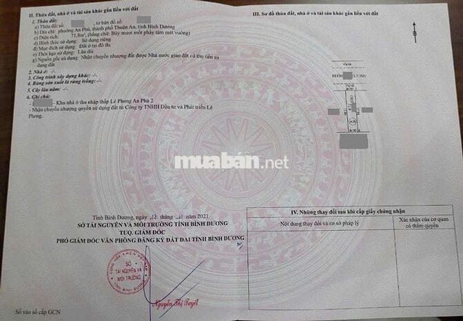 Đất trục chính kdc Lê phong 2, phường An Phú Tp Thuận An