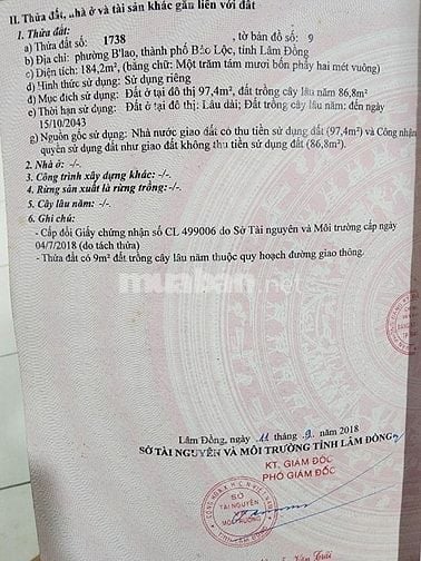 CHÍNH CHỦ BÁN ĐẤT 2 MẶT TIỀN BỆNH VIỆN II LÂM ĐỒNG 