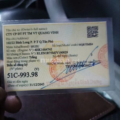 Bán xe Isuzu 2018 tải 2,4 tấn chuyên dùng chở oto 