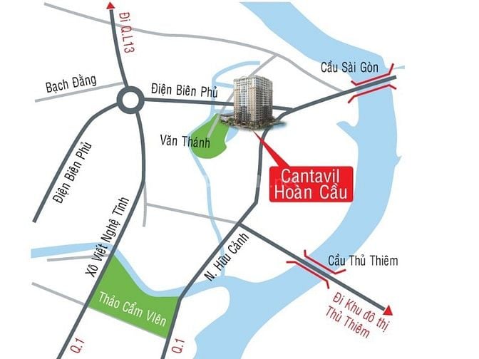 Bán Căn hộ tại Cantavil Hoàn Cầu gồm 3 phòng ngủ view city 131m2