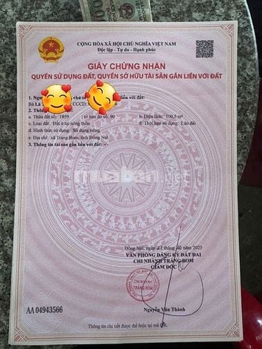 bán đất trảng bom đồng nai sổ riêng thổ cư giá rẻ