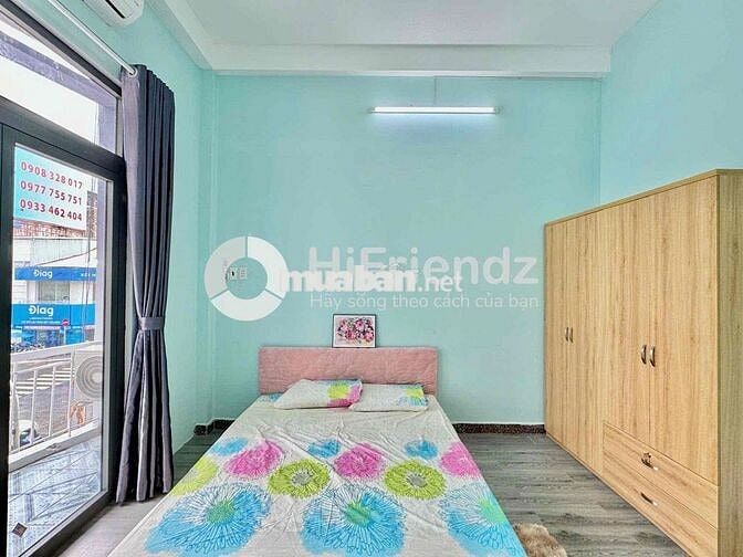 Cho thuê căn 2PN mới 100% có bancol ở 3-4 người Đinh Tiên Hoàng Q1