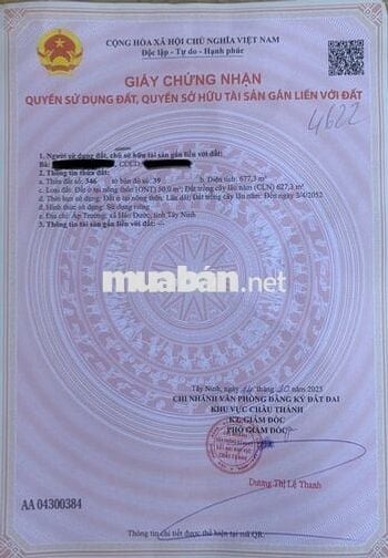 Cần bán đất 10x67m (TC 50m²) tại Hảo Đước – Tây Ninh, giá 550tr.