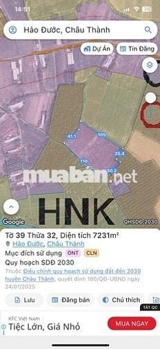 Cần bán đất 10x67m (TC 50m²) tại Hảo Đước – Tây Ninh, giá 550tr.