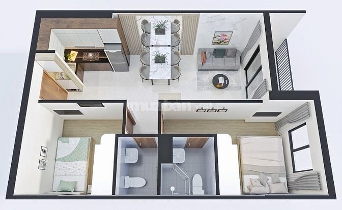 CĂN GÓC BCONS SALA – VIEW HỒ BƠI ĐẸP, GIÁ CHỈ 1,85 TỶ