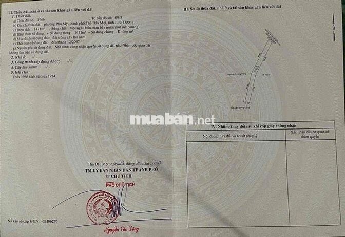 Đất mặt tiền đường ĐX042 PHÚ MỸ