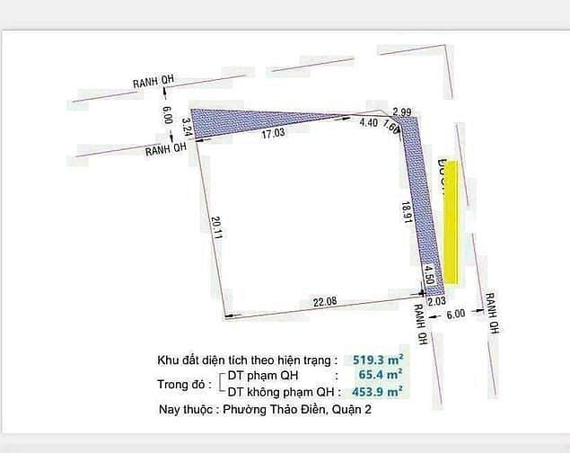 góc 2 Mặt tiền trục đường trần văn sắc  dg 44 củ , P. Thảo Điền, TP.