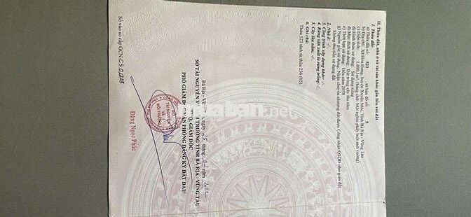 BÁN 1000 M2 CÓ SỔ CÓ ĐƯỜNG BRVT 290 TRIỆU