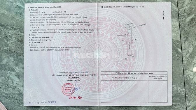 Bán đất nền KDC long hà, gần 3 KCN Long Tân – Long Hà – Bù Nho