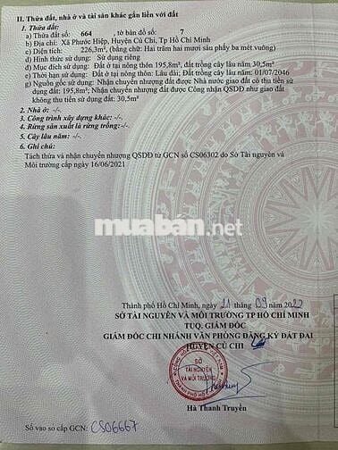 Đất thổ cư mặt tiền đường Ba Sa, Phước Hiệp, Củ Chi