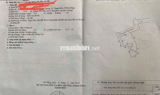 Bán nhà đường bàu hạc 1 thanh khê đà nẵng