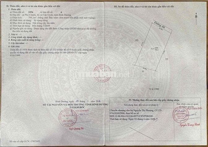 Đất Ngang 20 mét  Gần KCN Phú Chánh và DT 742