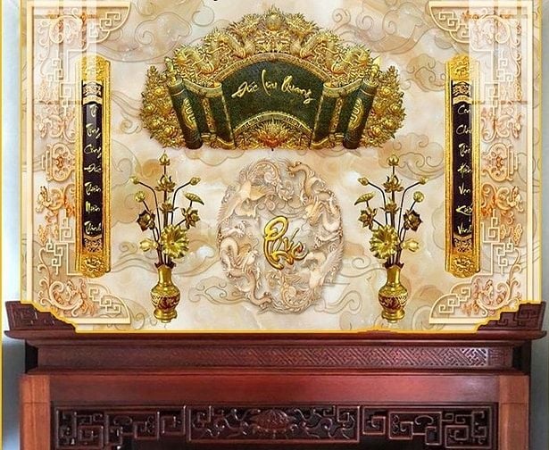 Tranh gạch 3d phòng thờ - gạch tranh 3d phòng thờ - CX54