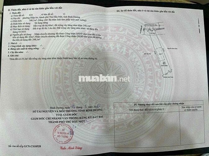 Đất mặt tiền Dx94 nhựa thông5,5m Hiệp An 6x43 nở hậu 9m thoáng sáng