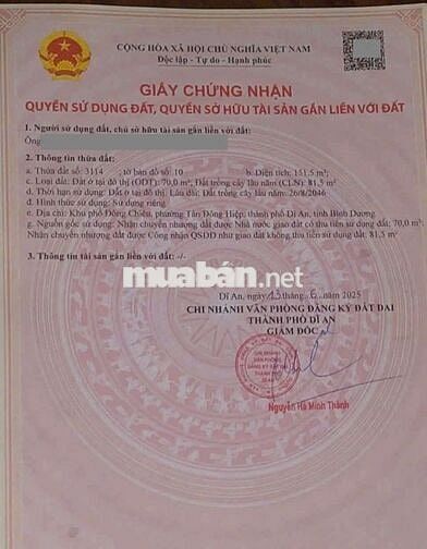 Đất đường Lê Văn Tiên phường Tân Đông Hiệp Tp Dĩ An