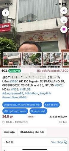 MỸ ĐÌNH  7 Tầng Thang Máy - Ô TÔ ĐỖ CỔNG - NGÕ THÔNG  - CÓ 15  PHÒ