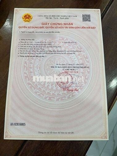 Đất Trần Hưng Đạo, phường Dĩ An ,Bình Dương