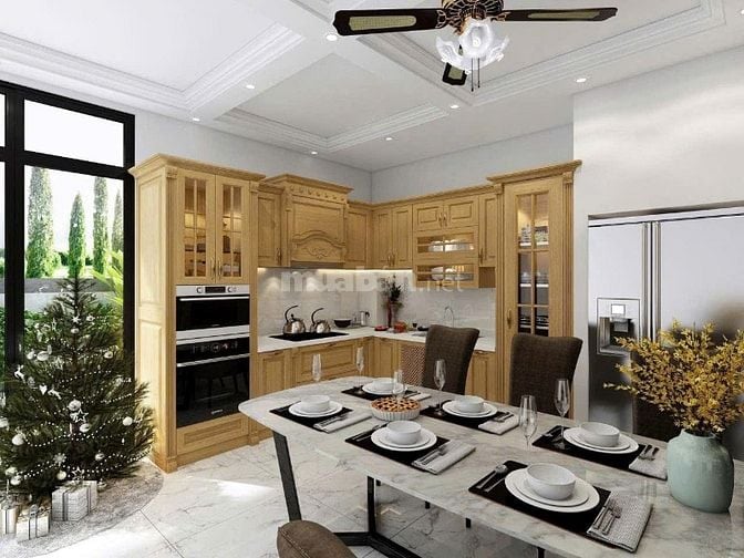 Tủ bếp gỗ, gỗ cứng cáp, màu đẹp, chắc chắn, giá tôt·