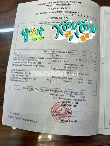 Nhà đường 704 Hương Lộ P.BTĐ A 5x14 lửng hẻm 4m 4tỷ 950 triệu