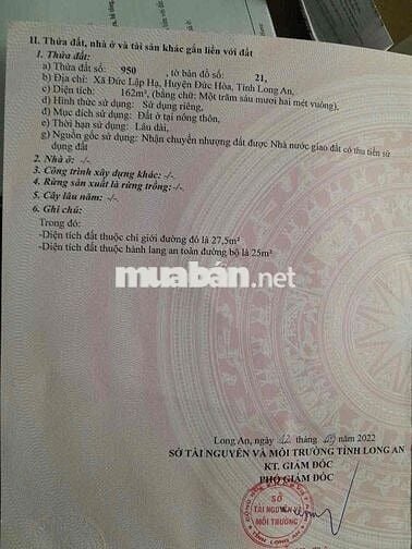 CẦN BÁN 11m MẶT TIỀN NHỰA XÃ ĐỨC LẬP HẠ