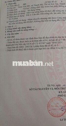 Bán nhanh lô đất tại Sơn Tây - Hà Nội có thương lượng