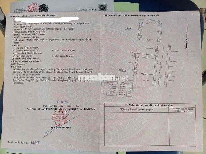 Bán nhà hẻm xe hơi chánh nhau - Đường lê văn quới