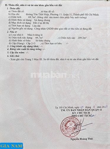 BÁN 2 CĂN NHÀ MẶT TIỀN TRƯỚC VÀ SAU: 145 ; 230/59 TÔN THẤT HIỆP - P.13