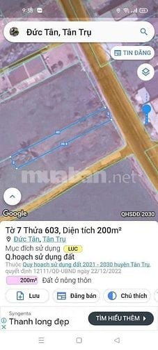 Bán đất Đường Huỳnh Văn Đảnh gần Đường Trục động lực 827E (QL50B)