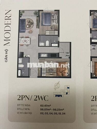 Chuyển nhượng căn 2PN2WC tháp B02-ORION-TT AVIO với giá gốc từ CĐT