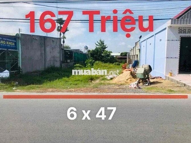 CẦN BÁN GẤP LÔ ĐẤT MẶT TIỀN NGAY CHỢ 167 TRIỆU