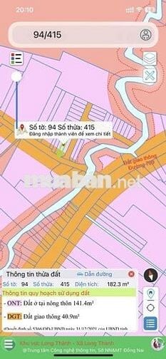 bán đất mặt tiền đường cầu Xe xã Lộc an ( xã Long thành)