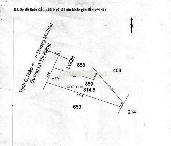 315 m² đất mặt tiền đường Lê Thị Riêng, Dương Minh Châu