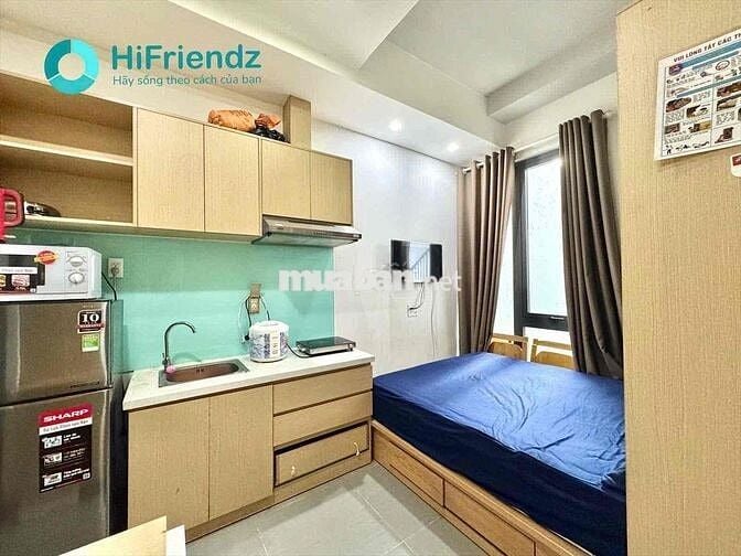 chung cu mini Studio siêu mới sạch sẽ có bảo vệ ngay cầu ng van cừ