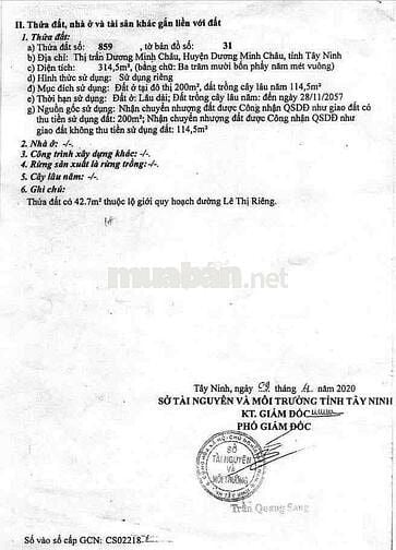 315 m² đất mặt tiền đường Lê Thị Riêng, Dương Minh Châu