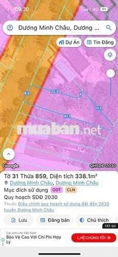 315 m² đất mặt tiền đường Lê Thị Riêng, Dương Minh Châu
