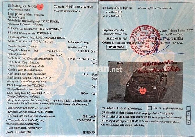 Ford Focus 2013, BKS 30A-08XXX, 1.6 AT, đi 8 vạn