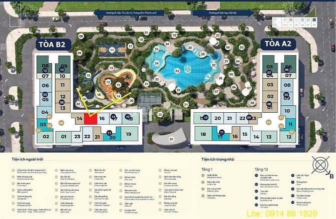 Chính chủ nhờ bán căn 1PN+, 46m, trục 15 tòa B2-MGA, view tuyệt đỉnh