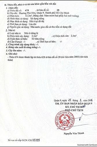 Bán 52m2 đất nền nhà đường 827 Phú Hữu.Tp HCM