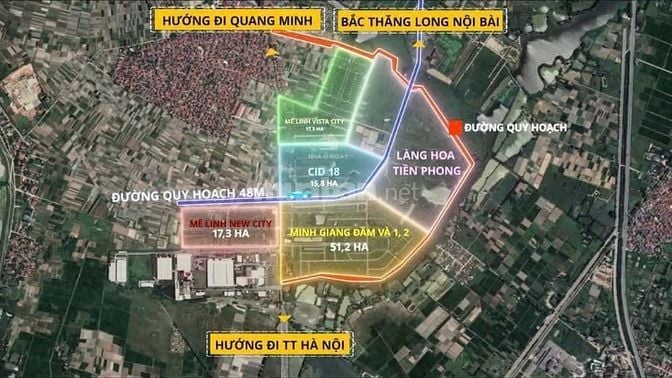 Bán liền kề biệt thự Minh Giang Đầm và 1 huyện Mê Linh đón sóng 2025