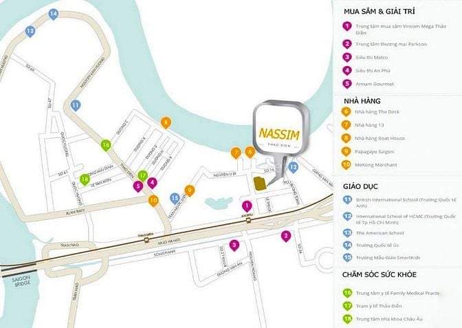 Bán Căn hộ The Nassim Thảo Điền 2 phòng ngủ tầng cao view sông 101m2