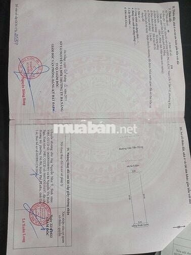 Đất sổ đỏ đường 10m5 Văn Tiến Dũng, Hòa Xuân