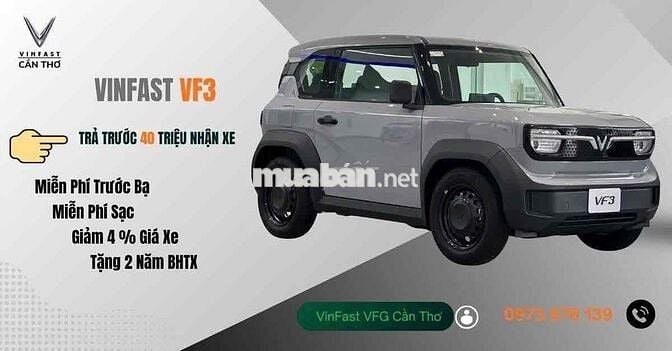 VinFast VF3 2025 - Trả Trước Chỉ 0 đến 30 Triệu