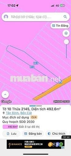 Ngân hàng thanh lý 492 m² đất ở tại Bến Cát, Bình Dương