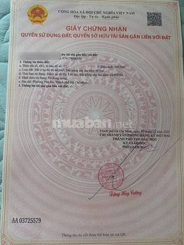 NHÀ RỘNG RÃI 109M2 GIÁ CHỈ 2,68 TỶ, GẦN TRƯỜNG CẤP 1,2,3