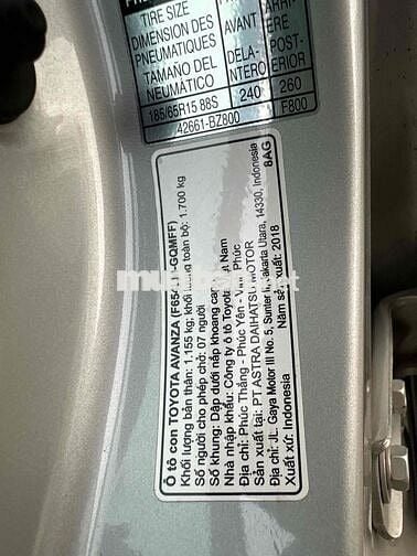 Toyota Avanza Premio 2018 1.5 AT - tự động 7c