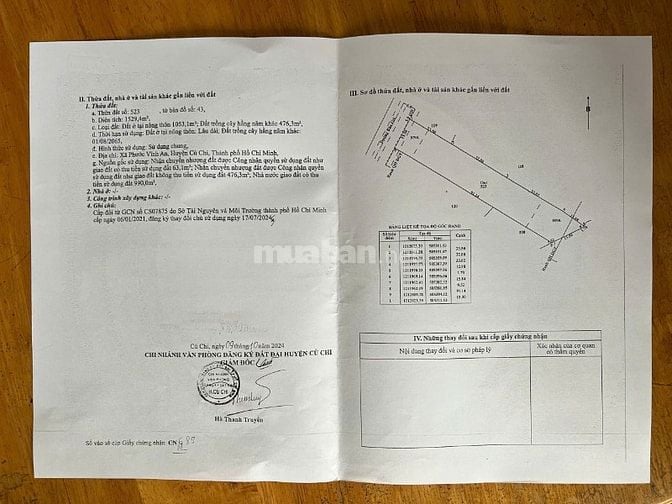 Bán đất mặt tiền Bàu Giã, Phước Vĩnh An, Củ Chi, 1.529m² thổ cư