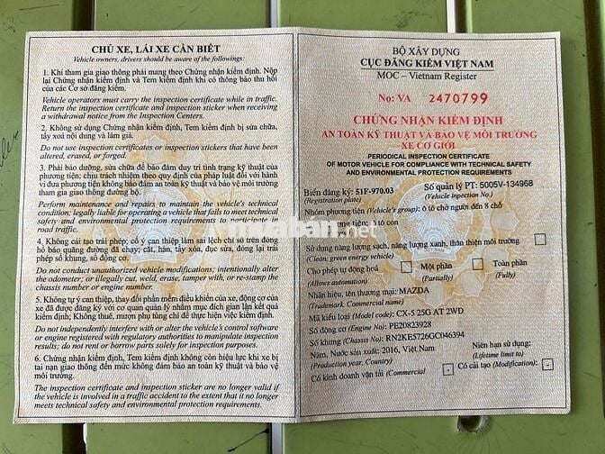 Mazda CX 5 2016 2.0 AT 2WD - 110000 km